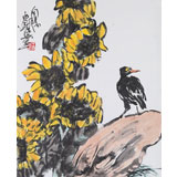 名家王永剛小尺寸手指畫(huà)《向陽(yáng)》（詢價(jià)）