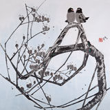 【已售】遼寧工美教授苗雨 四尺斗方《對(duì)歌》師從吳冠中