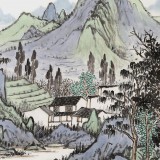 劉金河四尺斗方《靜靜的山村》中國(guó)美術(shù)家協(xié)會(huì)會(huì)員（詢價(jià)）