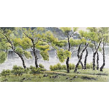 朝鮮畫家林正 四尺《夏天》