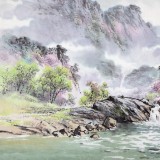 朝鮮畫家金善國(guó) 四尺《妙香山下》