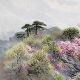 朝鮮畫家金善國 四尺《牡丹峰》