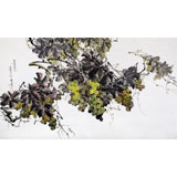 朝鮮畫家崔錦星 四尺《豐收的葡萄》