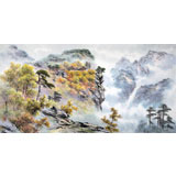 朝鮮畫家金善國 四尺《妙香山祝圣殿》