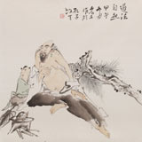 曹建濤 四尺斗方《道法自然》 獨(dú)具特色水墨人物畫家