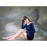 著名青年油畫(huà)家朱藝林 布面油畫(huà) 《江山美人》