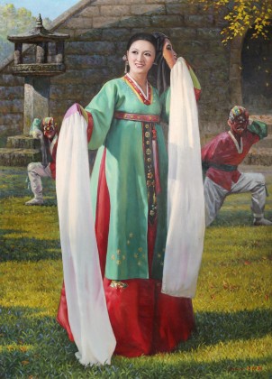 朝鮮名家油畫 呂海 《變臉》