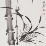 安徽美協(xié)何華賢 三尺《竹報平安》