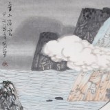 吉林著名山水畫家 張勇 四尺斗方《青山宿云》