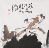 李立辰四尺斗方《荷塘深處》河北著名仕女畫(huà)家（詢價(jià)）