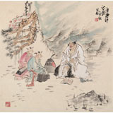 南海禪寺 妙林居士 四尺斗方《酒興講詩圖》