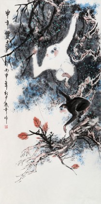 北京美協(xié)張春奇 四尺《申年豐喜》（詢價(jià)）