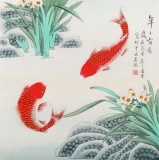 北京美協(xié)凌雪四尺斗方《年年有余》