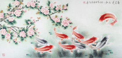 南海禪寺 妙林居士 四尺《春光送九如》