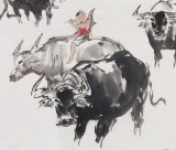 王向陽 四尺國畫《短笛橫吹隔隴聞》 中國美術(shù)家協(xié)會會員（詢價）