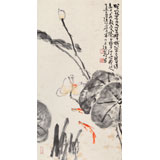 曲逸之 三尺《清荷圖》 河南省著名花鳥畫家