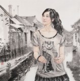 王其志四尺斗方《故鄉(xiāng)情》 中美協(xié)會(huì)員 江蘇贛榆美協(xié)副主席