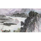 朝鮮名家韓銀星 四尺《望美亭的夜晚》