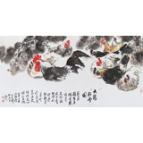 王向陽(yáng) 四尺《九雞臥雪圖》 中國(guó)美術(shù)家協(xié)會(huì)會(huì)員（詢價(jià)）