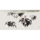 王向陽 四尺《牧牛圖》中國美術(shù)家協(xié)會會員（詢價）