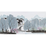 【已售】當代著名畫家王壽 三尺《江南新雨》(詢價)