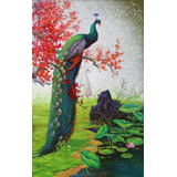 朝鮮名家油畫 李雪《孔雀》