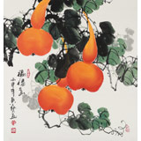 黃藝三尺斗方招財辟邪葫蘆畫《福祿圖》