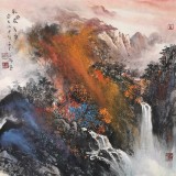 諸葛立軒 四尺斗方《秋泉?dú)庀恪?廣西美協(xié)會(huì)員