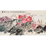 曲逸之 六尺《富貴大吉》 河南省著名花鳥畫家