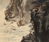 何實(shí) 四尺三開《雨過好揚(yáng)帆》吉林著名山水畫家