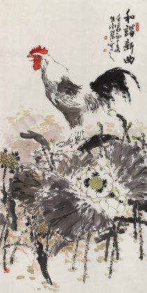 王向陽 四尺作品《和諧新曲》 當(dāng)代著名畫家（詢價(jià)）