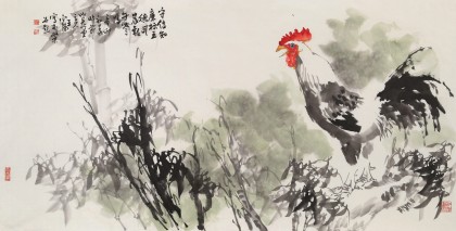 【已售】王向陽 四尺作品《守信知廉標五德》 當代著名畫家