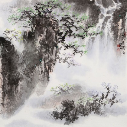 王凌云 四尺斗方《云山懸飛瀑》（微信詢價(jià)）