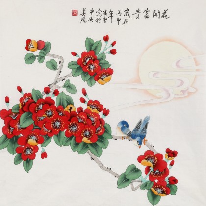 凌雪 四尺斗方《花開富貴》 北京美協(xié)會員