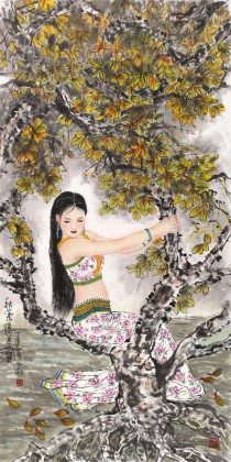 南海禪寺 妙林居士 四尺《秋葉隱美圖》