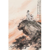 鄒本財(cái) 四尺三開《夕陽(yáng)無(wú)限好》 公主嶺市美協(xié)常務(wù)副主席