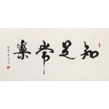 溫遠(yuǎn)達(dá) 四尺《知足常樂》2003年作 已故書法名家