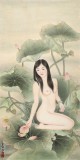 劉金前 三尺《夏日荷塘》 著名仕女畫(huà)家
