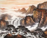 張慧仁 小八尺《秋山觀瀑圖》 廣西山水畫(huà)家協(xié)會(huì)常務(wù)理事