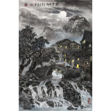 申凌翔 四尺三開(kāi)《夢(mèng)里故鄉(xiāng)》 廣西山水畫(huà)名家