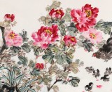 曲逸之 六尺《牡丹花品冠群芳》 河南省著名花鳥畫家