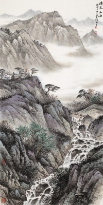 劉金河 四尺《清泉出岫》 中美協(xié)會(huì)員（詢價(jià)）