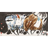 王永剛 四尺《雙駿圖》 國家一級美術師（詢價）