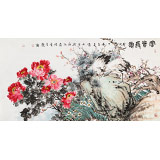 【已售】曲逸之 六尺《富貴長(zhǎng)壽》 河南省著名花鳥畫家