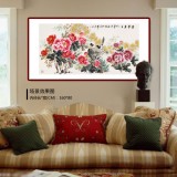 【已售】王寶欽四尺《喜事多多》當(dāng)代花鳥牡丹畫名家（詢價(jià)）