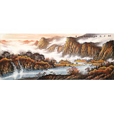 張慧仁 小八尺《秋山流泉》 廣西山水畫家協(xié)會(huì)常務(wù)理事