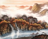 張慧仁 小八尺《秋山流泉》 廣西山水畫家協(xié)會常務(wù)理事
