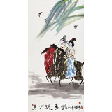 王永剛 四尺《唐女游春圖》 國(guó)家一級(jí)美術(shù)師（詢(xún)價(jià)）