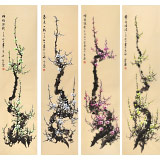 何華賢 四條屏《暗香踈影》  潁淮書畫名家