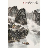 申凌翔 四尺三開(kāi)《雨潤(rùn)漓江三月天》 廣西山水畫(huà)名家